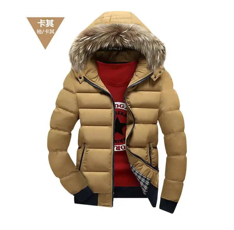 

OLOEY Casual Men Winter Warm Coat Jacket Hooded Man Down Jacket Parka Multi Size Contrast Color Men Parkas Drop Shipping 41