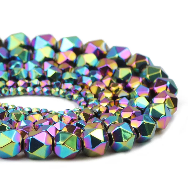 

3/4/6/8/10MMM разноцветные граненый круглый гематит натуральный камень бисер свободные бусины для самостоятельного изготовления ювелирных изде...