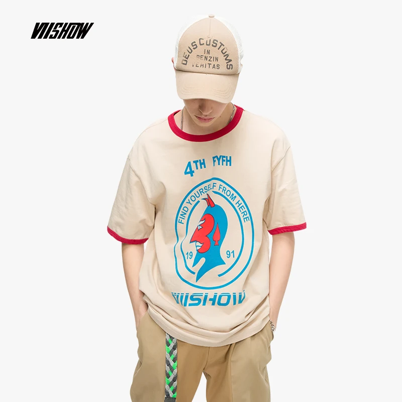 VIISHOW 19 летняя новая футболка с короткими рукавами и принтом Мужская брендовая