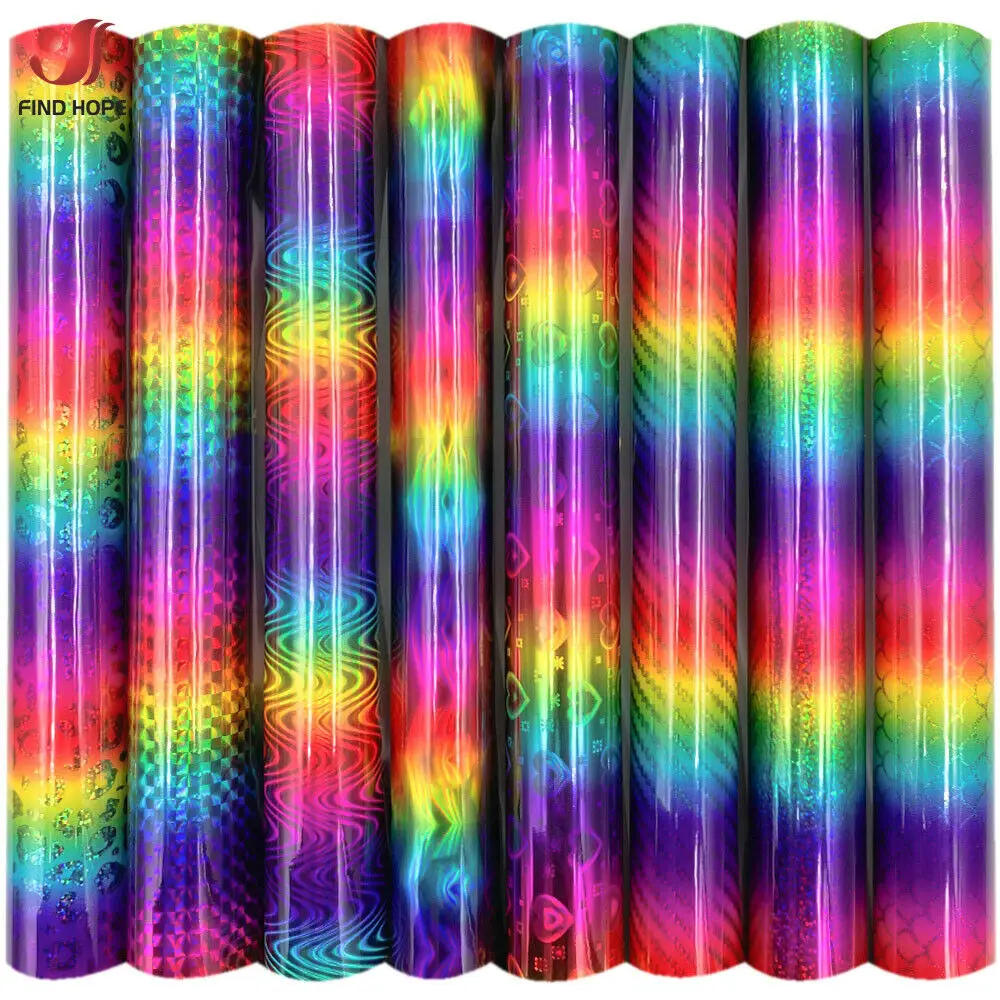 

Holographic Sparkle Rainbow Gradient Indoor Adhesive Vinyl for Crafts Cricut Silhouette Expressions Cameo Decal Gradient Rainbow