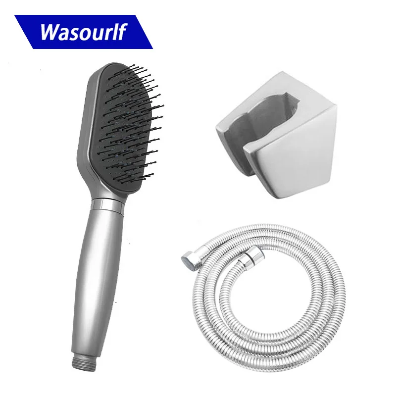 Wasourlf Oxygenics, гребень, набор для душа, повышающий давление, квадратный, ручной душ, ванная комната, АБС пластик, Чистая щетка для волос для ванны