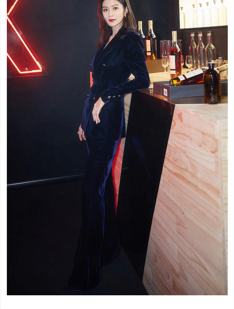 Женский деловой костюм из двух предметов двубортный Тренч с отложным воротником