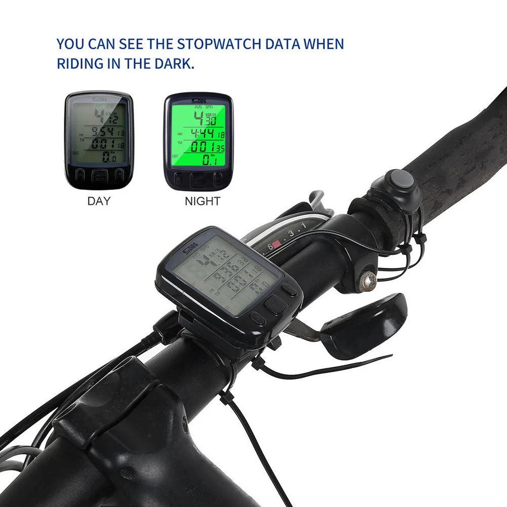 

Newly Waterproof Bike Bicycle Computer Odometer Speedometer with Green Backlight LCD Display