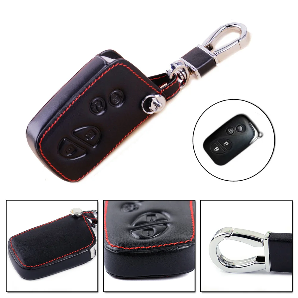 

PU Leather Car Key Case Cover 4 Button Accessory Holder For Lexus IS LX GX