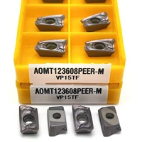10 pcs carbide insert aomt123608 peer m vp15tf high quality aomt 123608 cnc machine parts milling cutter lathe cutter