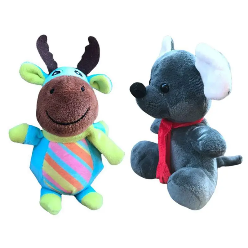

Cartoon Animal Shape Plush Pet Dog Toys Pet Puppy Squeaky Bite Resistant Chew Toys Interactive Pet Training Supply for Small Dog