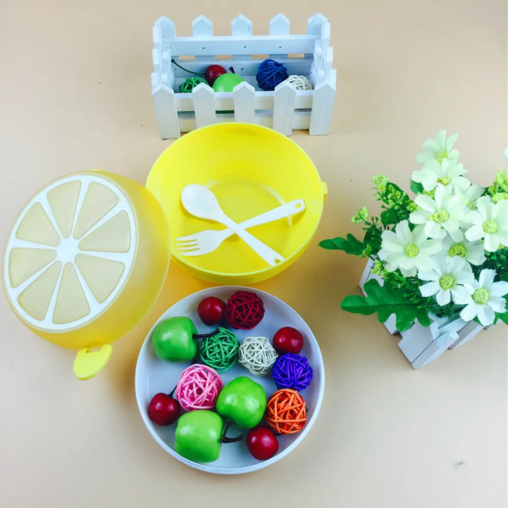 Children's Lunch Box Popular Children Food Containers Storage For Cute With Fork Spoon | Дом и сад