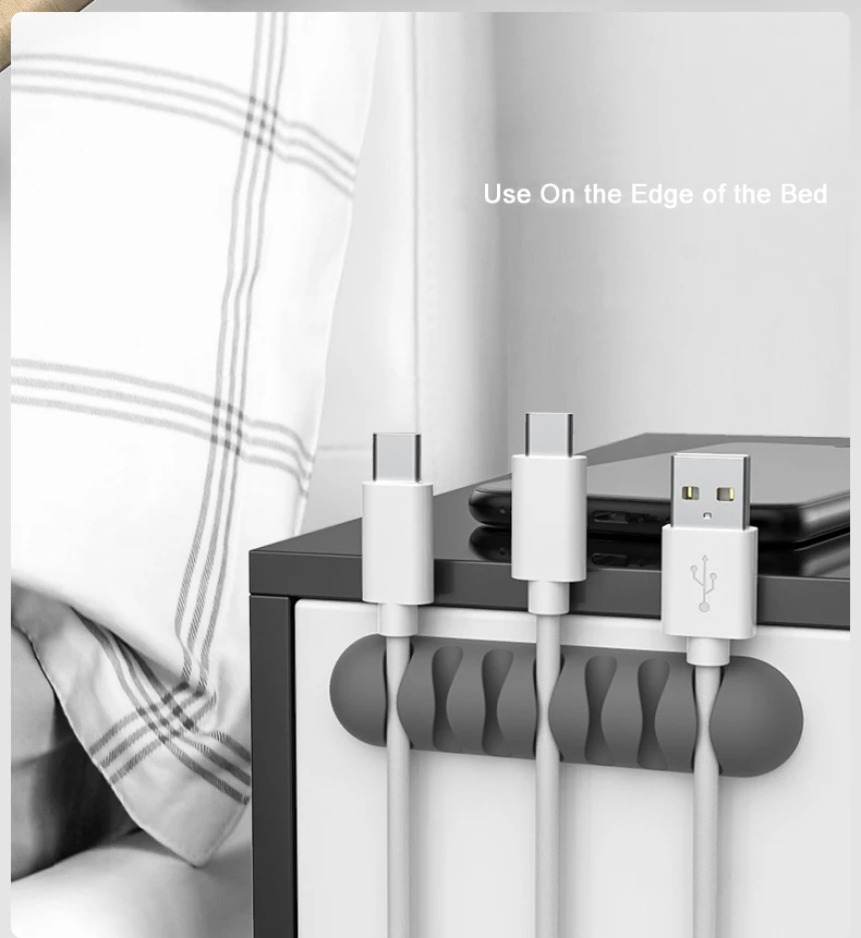 

HONTUSEC Cable Management Cable Clips Cord Organizer Wire Holder System Self Adhesive Cord Holder 4/5/7 Clips Cable Winder