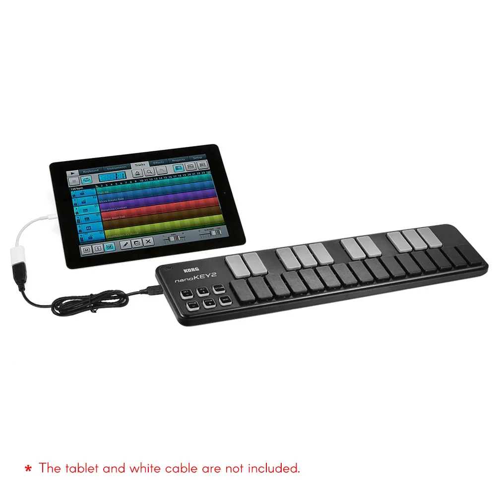 KORG MIDI-контроллер nanoKEY2 Slim-Line 25 клавиш Портативная USB MIDI-клавиатура с USB-кабелем