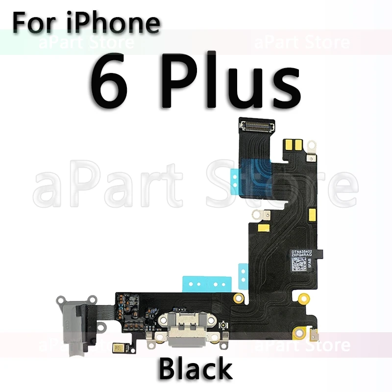 OEM USB порт зарядное устройство док-станция зарядный гибкий кабель для iPhone 5S, SE 5 6 6s плюс док-разъем с микрофоном Flex - Цвет: 6 Plus Black