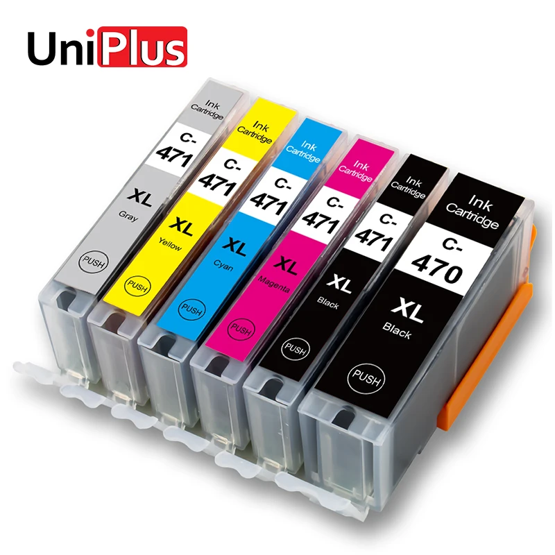 

UniPlus 6PK PGI-470 CLI-471 Compatible Canon Ink Cartridge PGI 470XL CLI 471 Printer PIXMA MG5740 MG6840 MG7740 TS5040 TS6040