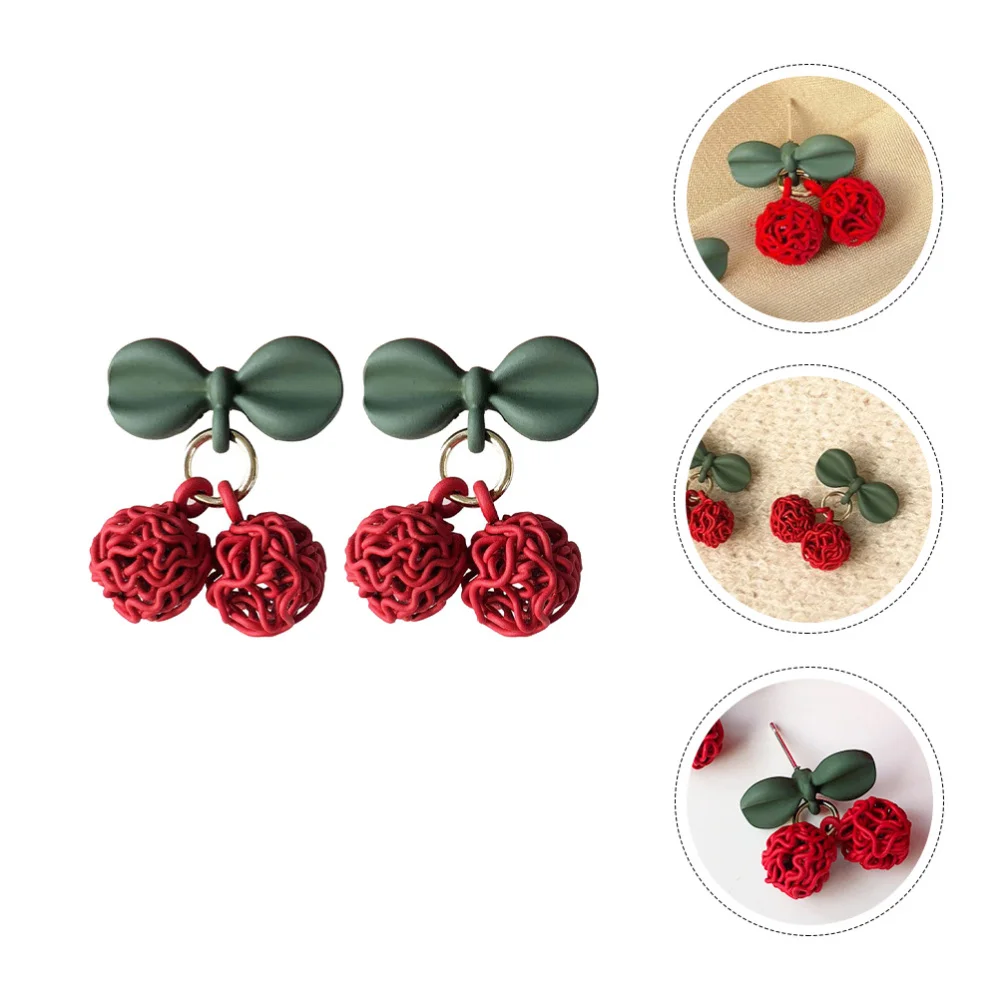 1 пара изящных сережек гвоздиков в форме вишни Шикарные Аксессуары для ушей