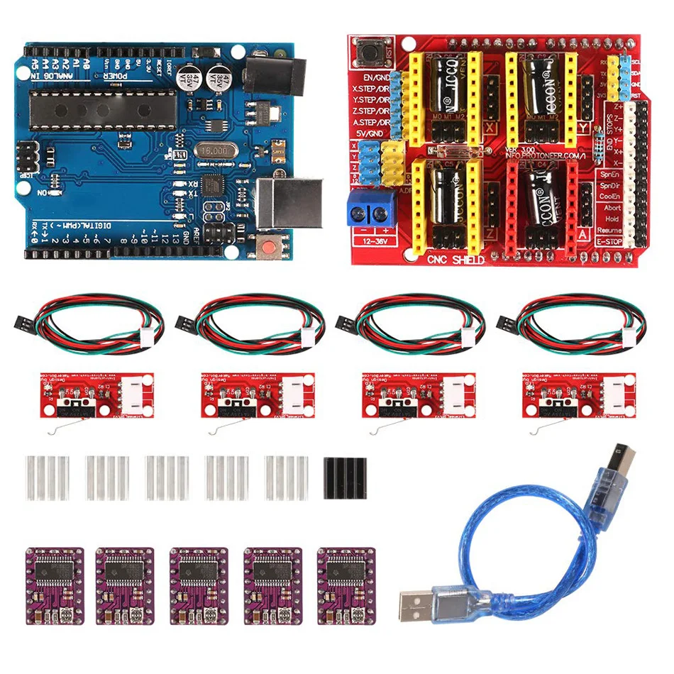 CNC щит V3.0 перемычки + 4 шт RAMPS 1 механический переключатель Endstop & DRV8825 A4988 GRBL Драйвер