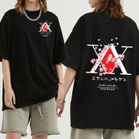 anime hunter x hunter logo tshirt killua gon cherry blossom t shirt tops graphics print tee shirt oversized unisex