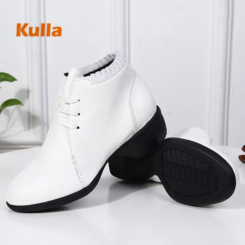 Women Dance Shoes Jazz Woman's Modern Dancing Shoes Autumn Winter White Black Soft Bottom Size 35-41 Square Sports Female Shoes