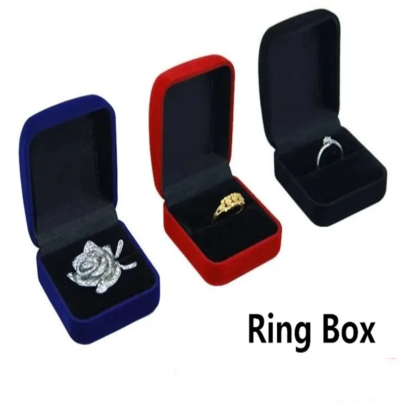 50pcs/lot Flocking Jewelry Box Ring/earring/brooch Storage Boxes Jewelry Packaging Display Holder Gift Boxes Wholesale