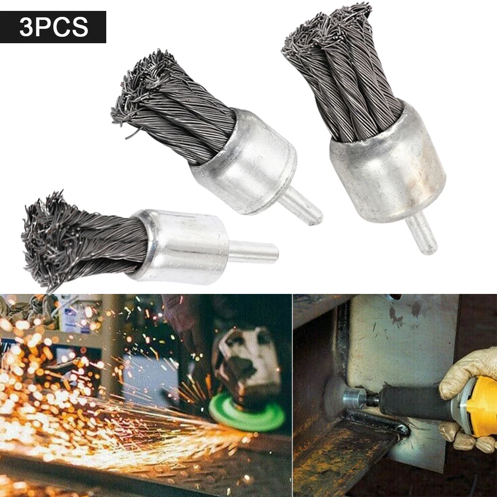 

3pcs Wire Brush Hand Set Rust Removal Nylon Steel Brushes Brass Clean Surface Removal Polishing Brushes Tool Parts Accessories