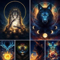 5d diamond painting animal lion wolf cross stitch home decor gift art picture on wall full drill mosaic handmade embroidery kits