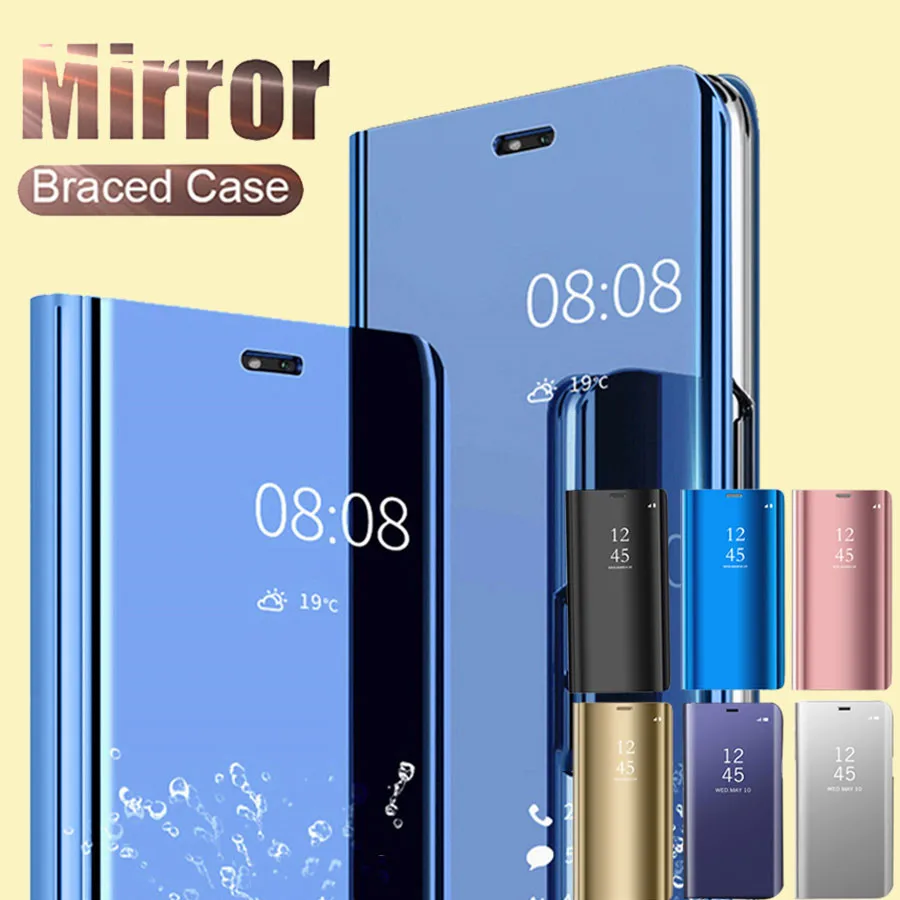 Защитный чехол для Xiaomi redmi note 8 pro t note8 умный зеркальный флип с подставкой