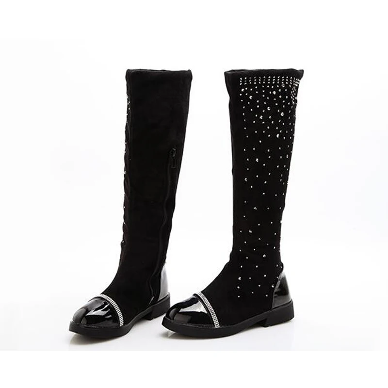 Сапоги ботфорты для девочек теплые эластичные ботинки на осень и зиму аксессуары