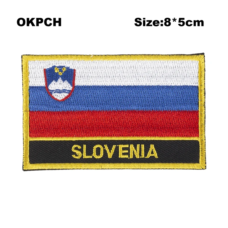 Наклейки для вышивки ткани с флагом Словении|Заплатки| |