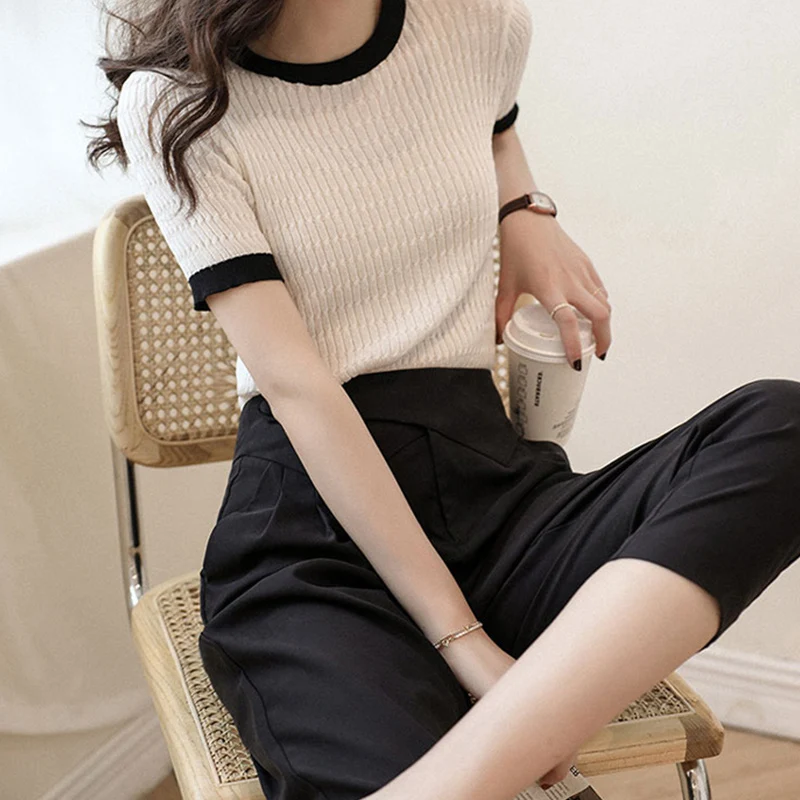 

Футболка с коротким рукавом и круглым воротником, номер 210811, 5 на ряд 7 】