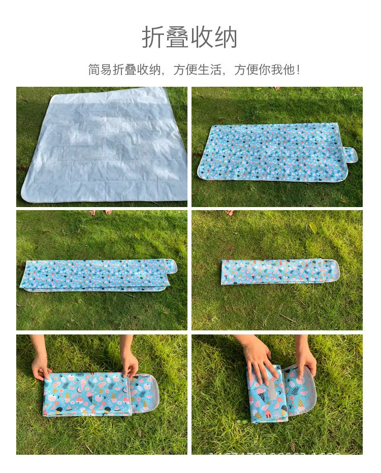 

2020 new cartoon picnic mat portable ultra-light seaside supplies travel beach mat camping moisture-proof mat waterproof mat PVC