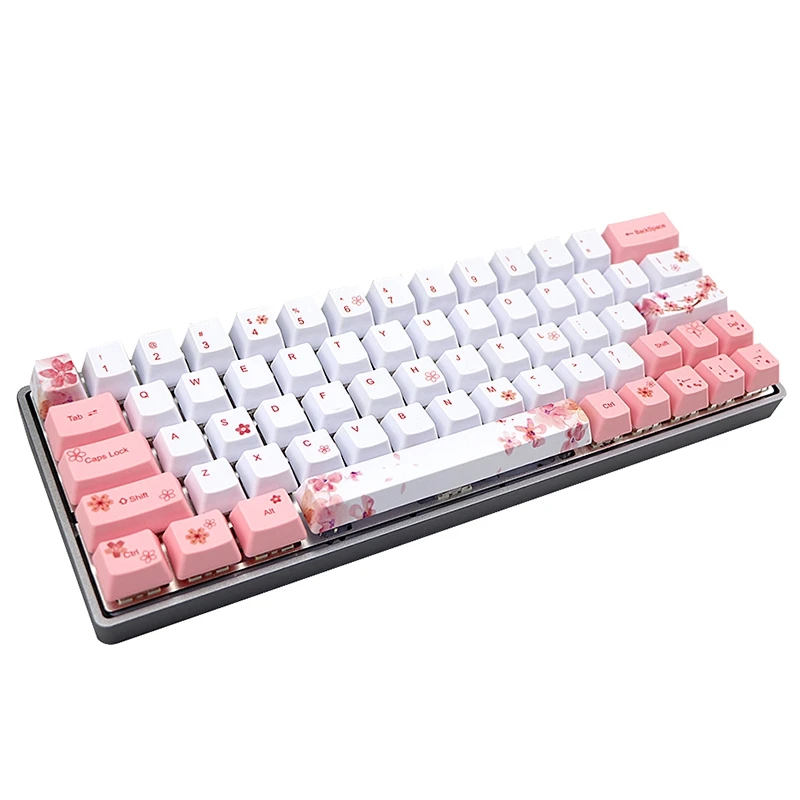 Механическая клавиатура Keycap Sakura PBT сублимационная для MX switch Dz60 GK64 GH60