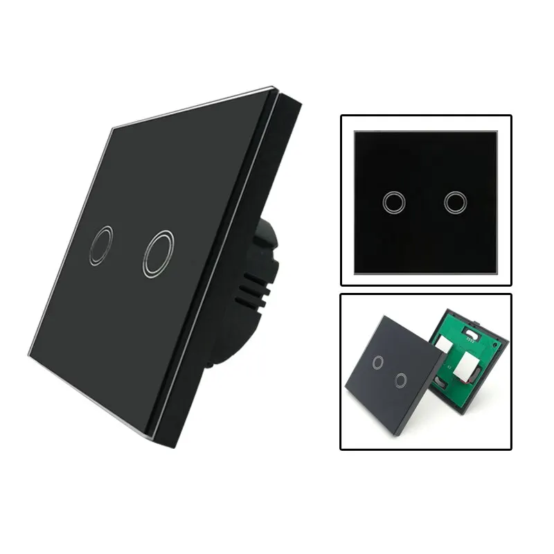 Настенный сенсорный выключатель 220 В розетка для ЕС/Великобритании и ЕС Двойные