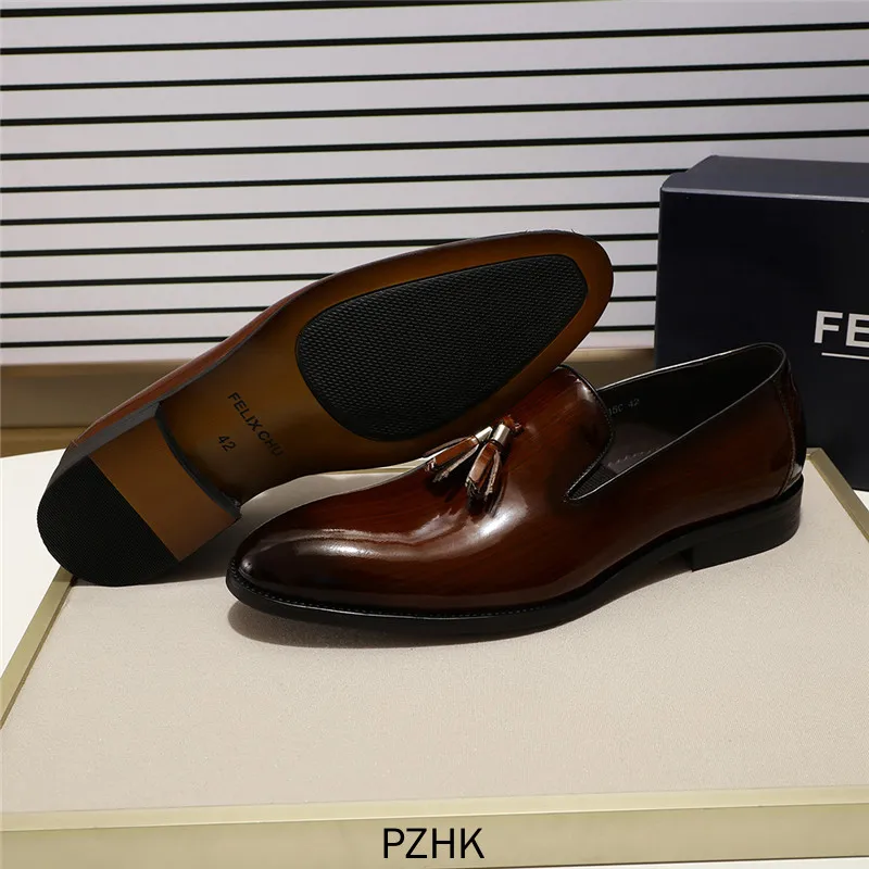 2019 Новое поступление распродажа sapatos masculino Sapatos Zapatos De Cuero Charol Para Hombre Negros Y Marrones Vestir