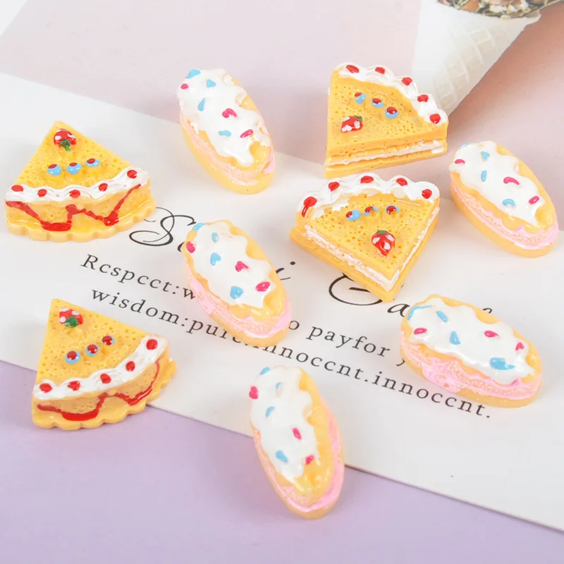 

20Pcs/lot Simulation Food Flat back Resin Cabochons Fake Cake Embellishments for Scrapbooking Decoration Crafts DIY Accessories