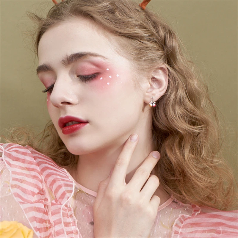 

Small Cute Fruit Stud Earings Cherry Multi Colors Summer Fashion Jewelry Earrings For Women zapatos mujer 2019 ED1199