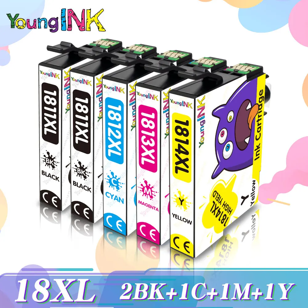 YOUNGINK 18XL T1811 T18 XL Compatible ink cartridges For EPSON XP-102 XP-202 XP-205 XP-212 XP-30 XP-302 XP-305 Printer