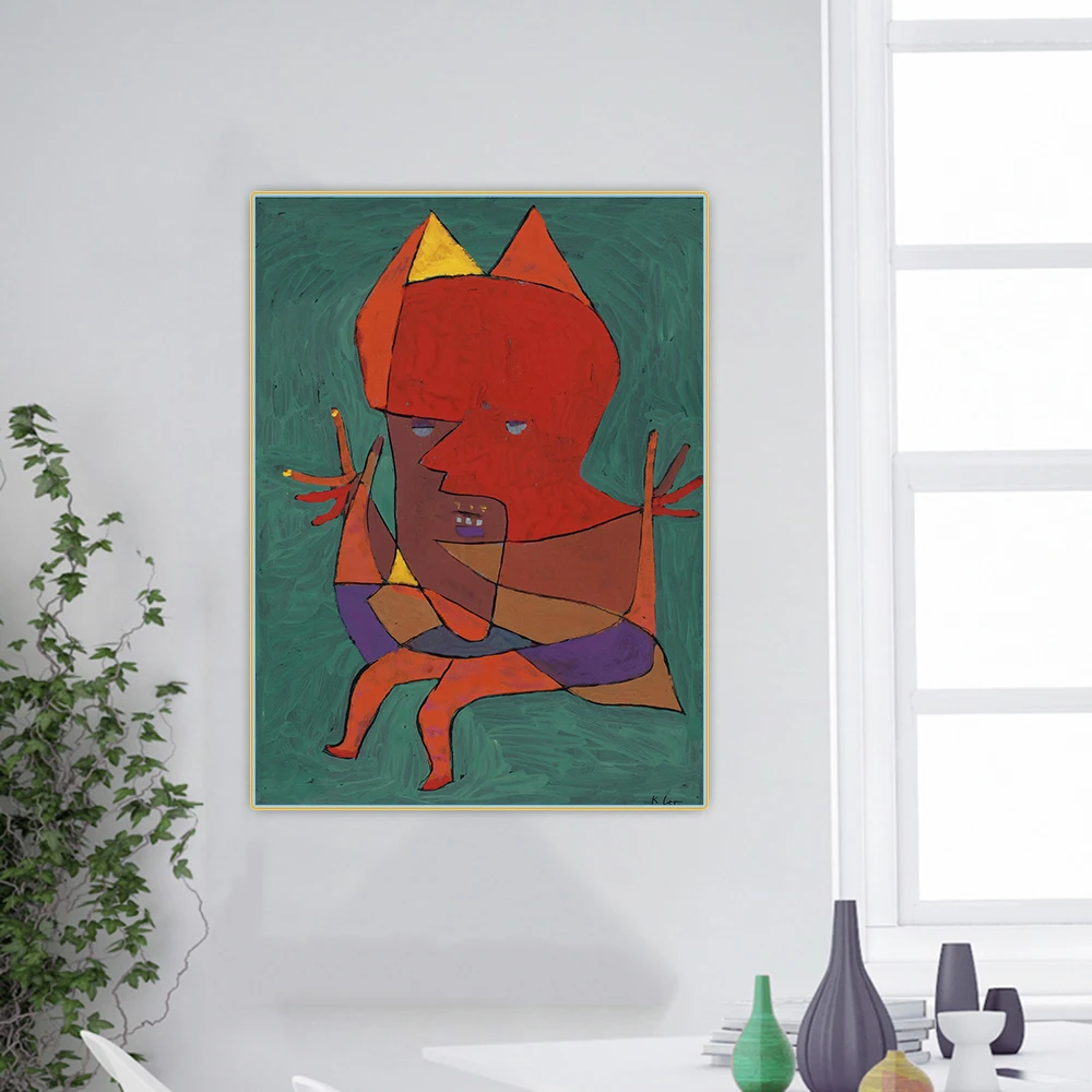 Paul Klee 》 Статуэтка маленький огненный дьявол картина маслом на холсте