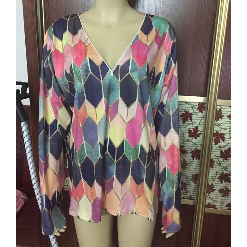 

2021 Women Cotton Vintage Stripe T Shirts Spring Autumn Large Big Loose Zipper Sexy Full Long Sleeve Tops