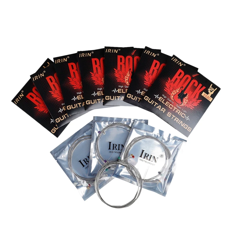 

IRin Electric Guitar Strings (.009-.042)Inch Nickell-Plated Ball-End 6Pcs/Set Strings for Guitar Musical(10Set)