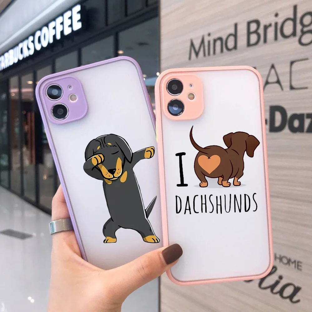 Чехол для телефона JAMULAR с надписью I Love Dachshunds iPhone 11 Pro 12 XS MAX 7 XR X SE20 8 Plus прозрачный