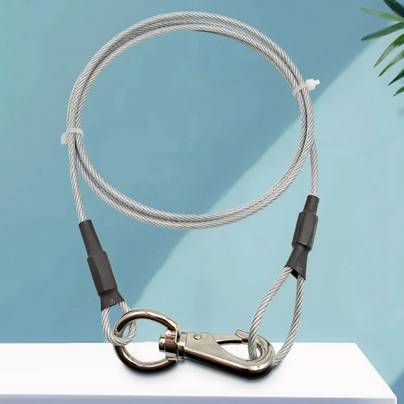 

1.5/3m Steel Rope Pet Traction Rope Light Brown Chain Dog Leash Slip Collar Dog Leash Rock Climbing Rope Pet Dog Product