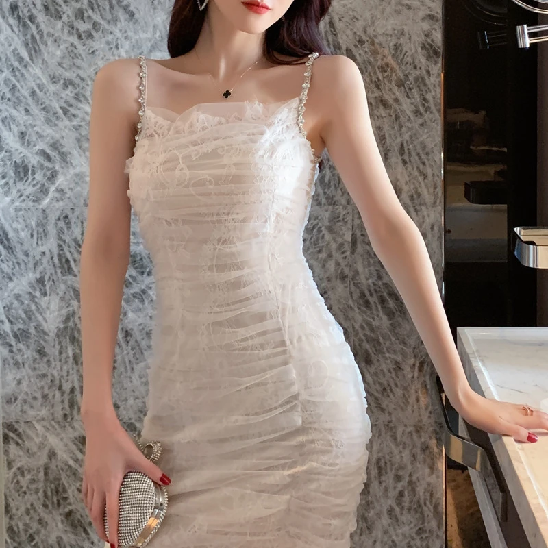 

Spring Autumn Casual Women Dress Square Collar Sleeveless Slim Solid Suspender Skirt Ladies Sheath Above Knee Dress Female Y166