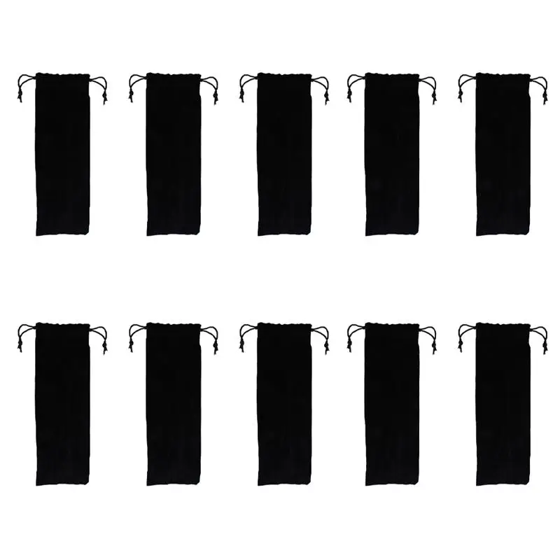 10 шт из нержавеющей стали соломы сумка для переноски фланелевая практичный