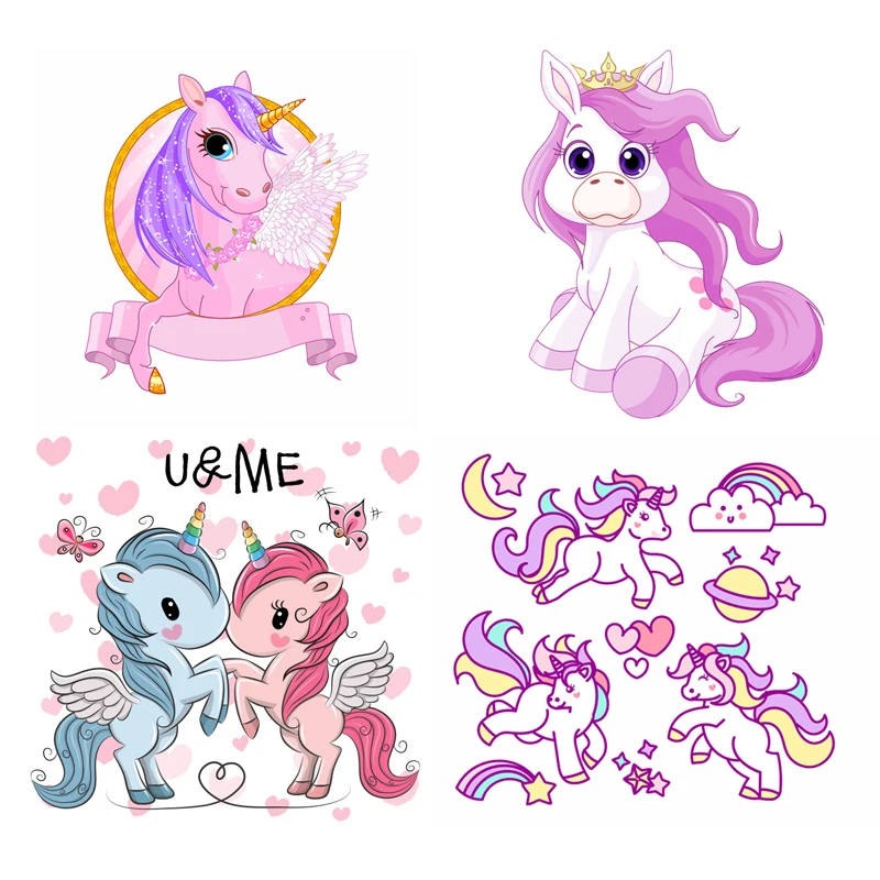 Нашивки с единорогом для самостоятельного нанесения тепла наклейки на одежду