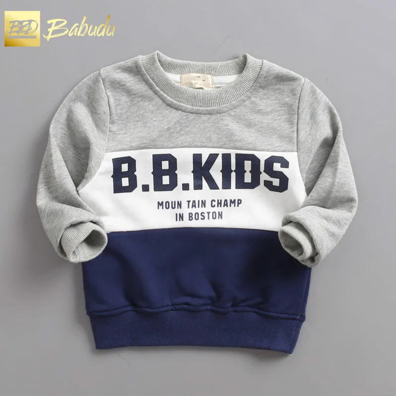 

BBD Toddler T-Shirt Boys Letter Cotton Terry Crew Active O-Neck Sweatshirt Kids 2-7 Years Sweater Children Clothes New