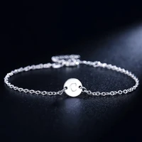 fashion 26 letter women men chain bracelet hot silver color charm bracelet personality jewelry valentines day gift
