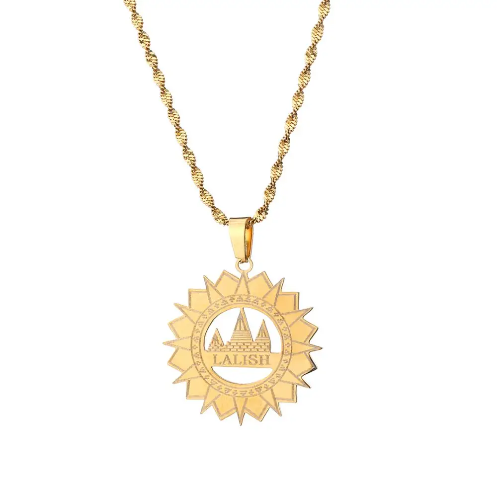 Lalish Подвесные Ожерелья модные ювелирные изделия из нержавеющей стали золотого
