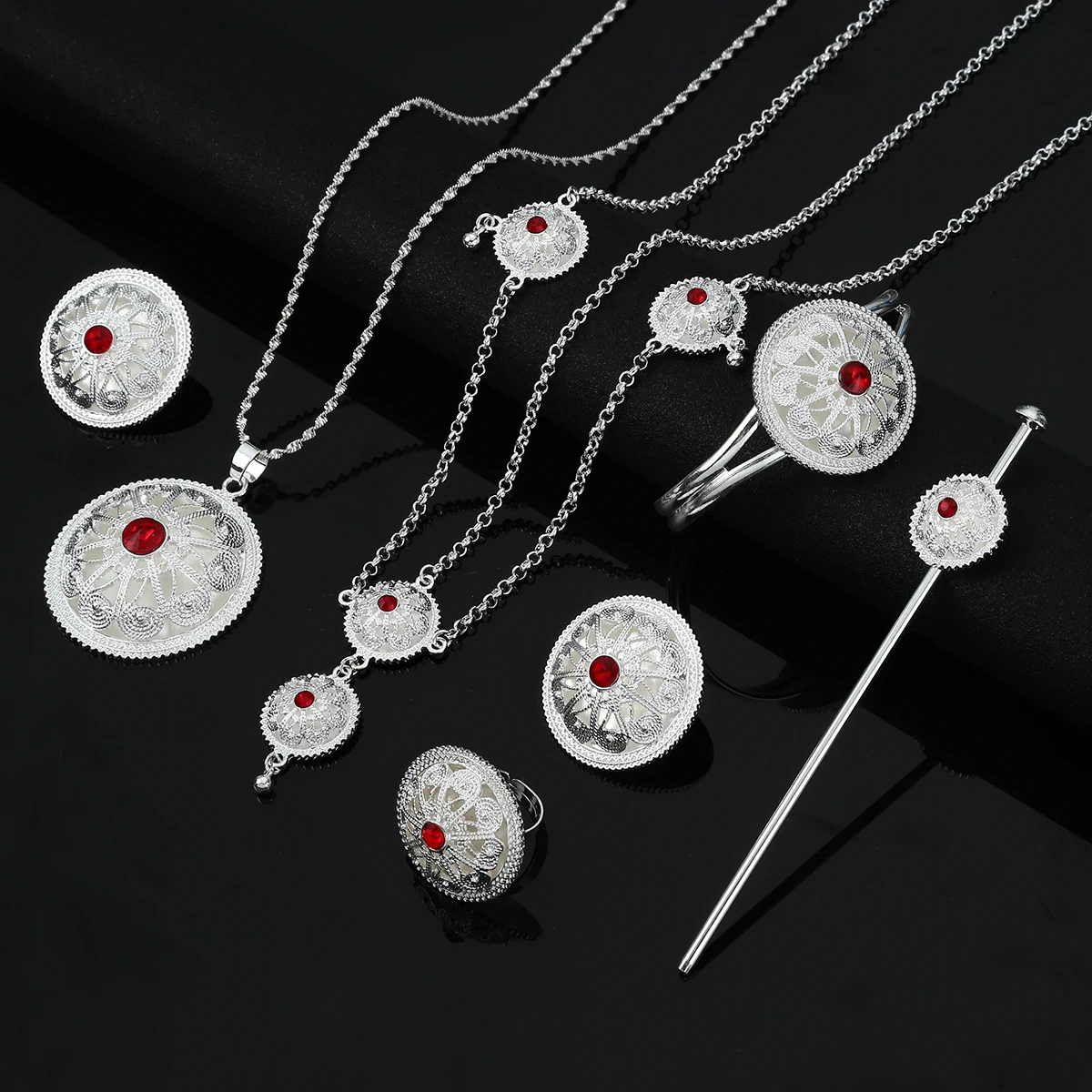 Ювелирные наборы из Дубая в арабском и африканском стиле подвеска ожерелье