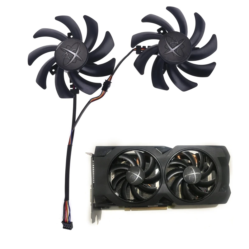 2 шт. 85 мм 480/470 Графика 4Pin 0.35A VGA охлаждающий вентилятор для XFX R9 390/390X 8G RX48 |
