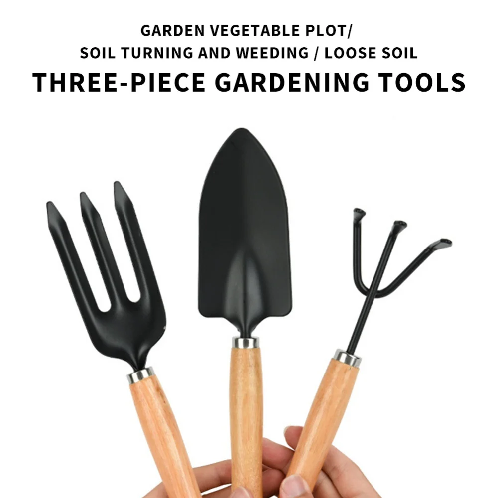 

3 шт./компл. Набор Мини садовых инструментов, садовая лопата, удобная деревянная ручка, грабли, лопатка, набор инструментов для домашнего сад...