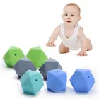 Детские гексагональные бусины 14 мм, силиконовые бусины сделай сам для детского моляра, прорезывателя, успокаивающего ожерелье, бусины для жевания пищевого класса