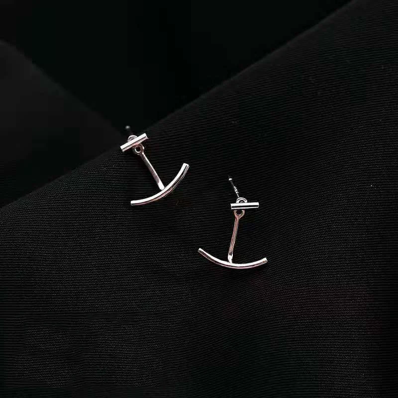 

Urban fashion smile S925 925 sterling silver earrings original brand high quality jewelry logo exquisite gifts for women