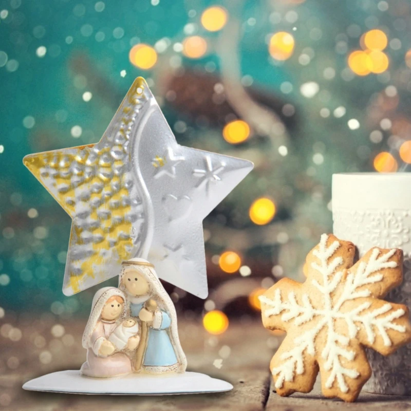 

Большая звезда, милый мультяшный Рождественский орнамент, искусственная смола, настольные украшения, статуя, креативные домашние предметы ...
